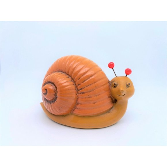 Rare Fitz & Floyd Snail Orange Shell Red Antenna Cute 1970's Kitschy Figurine - Picture 2 of 11